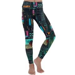 Video Game Pixel Art Kids  Lightweight Velour Classic Yoga Leggings by Sarkoni