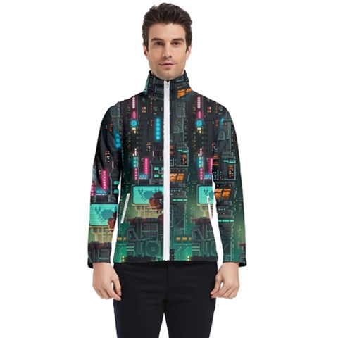 Video Game Pixel Art Men s Bomber Jacket by Sarkoni