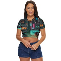 Video Game Pixel Art Side Button Cropped T-shirt by Sarkoni