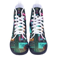 Video Game Pixel Art Men s High-top Canvas Sneakers