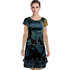 Hogwarts Starry Night Van Gogh Cap Sleeve Nightdress by Sarkoni