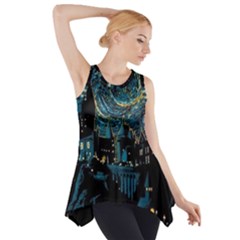 Hogwarts Starry Night Van Gogh Side Drop Tank Tunic by Sarkoni