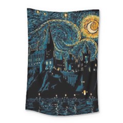 Hogwarts Starry Night Van Gogh Small Tapestry