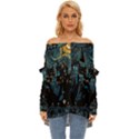 Hogwarts Starry Night Van Gogh Off Shoulder Chiffon Pocket Shirt View1