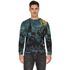 Hogwarts Starry Night Van Gogh Men s Fleece Sweatshirt