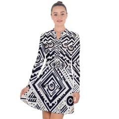 Tribal Pattern Long Sleeve Panel Dress