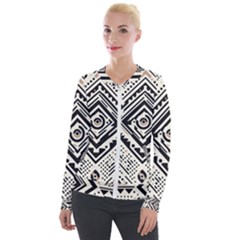 Tribal Pattern Velvet Zip Up Jacket by Sobalvarro