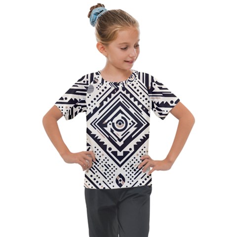 Tribal Pattern Kids  Mesh Piece T-shirt by Sobalvarro