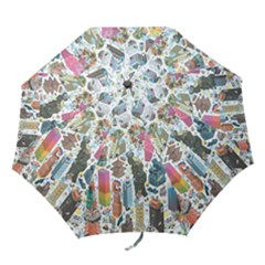 City Pattern Pixel Art Japan Folding Umbrellas by Sarkoni