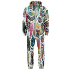 City Pattern Pixel Art Japan Hooded Jumpsuit (men) by Sarkoni