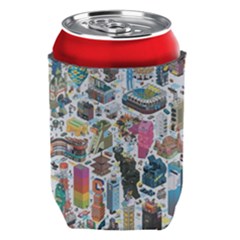 City Pattern Pixel Art Japan Can Holder by Sarkoni