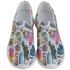 City Pattern Pixel Art Japan Men s Lightweight Slip Ons by Sarkoni