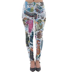 City Pattern Pixel Art Japan Lightweight Velour Leggings by Sarkoni