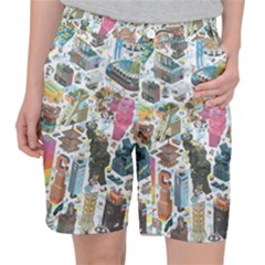 City Pattern Pixel Art Japan Women s Pocket Shorts by Sarkoni