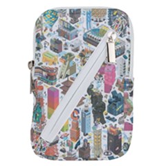 City Pattern Pixel Art Japan Belt Pouch Bag (small) by Sarkoni