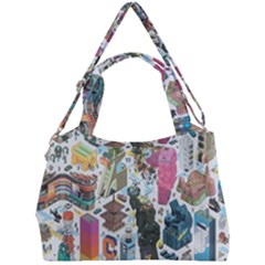 City Pattern Pixel Art Japan Double Compartment Shoulder Bag by Sarkoni