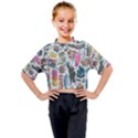 City Pattern Pixel Art Japan Kids Mock Neck T-Shirt View1