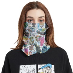 City Pattern Pixel Art Japan Face Covering Bandana (two Sides) by Sarkoni