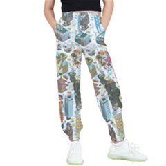 City Pattern Pixel Art Japan Kids  Joggers by Sarkoni