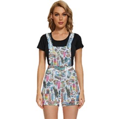 City Pattern Pixel Art Japan Short Overalls by Sarkoni