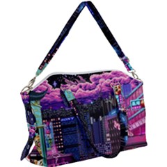 Retro City Pixel Canvas Crossbody Bag by Sarkoni