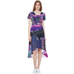 Retro City Pixel High Low Boho Dress by Sarkoni