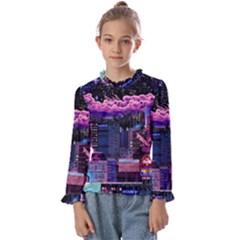 Retro City Pixel Kids  Frill Detail T-shirt