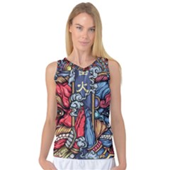 Japan Art Aesthetic Women s Basketball Tank Top by Sarkoni