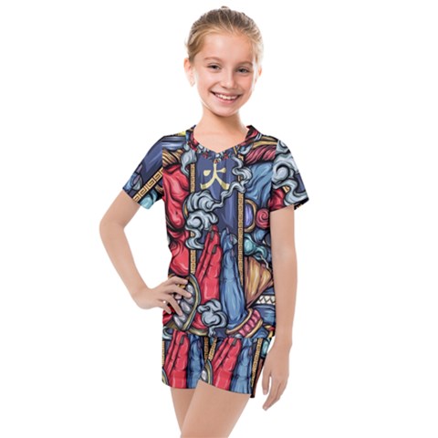 Japan Art Aesthetic Kids  Mesh T-shirt And Shorts Set by Sarkoni