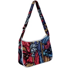 Japan Art Aesthetic Zip Up Shoulder Bag by Sarkoni