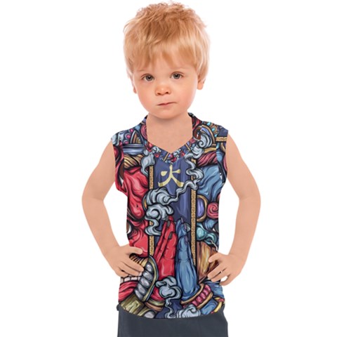 Japan Art Aesthetic Kids  Sport Tank Top by Sarkoni