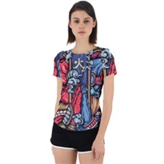 Japan Art Aesthetic Back Cut Out Sport T-shirt by Sarkoni