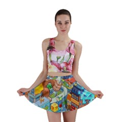 Pixel Art Retro Video Game Mini Skirt by Sarkoni