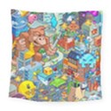 Pixel Art Retro Video Game Square Tapestry (Large) View1