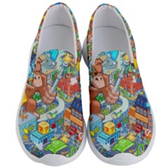 Pixel Art Retro Video Game Men s Lightweight Slip Ons by Sarkoni