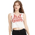 Merry Christmas V-Neck Cropped Tank Top View1