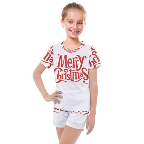 Merry Christmas Kids  Mesh T-shirt And Shorts Set by designerey