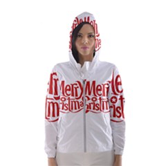 Merry Christmas Women s Hooded Windbreaker by designerey