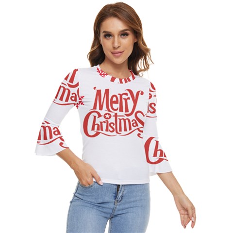 Merry Christmas Bell Sleeve Top by designerey