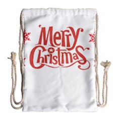 Merry Christmas Drawstring Bag (large) by designerey