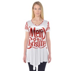 Merry Christmas Short Sleeve Tunic  by designerey