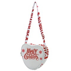 Merry Christmas Heart Shoulder Bag by designerey