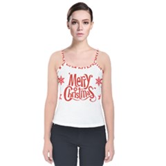 Merry Christmas Velvet Spaghetti Strap Top by designerey