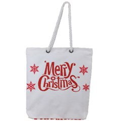 Merry Christmas Full Print Rope Handle Tote (large)