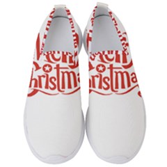 Merry Christmas Men s Slip On Sneakers by designerey