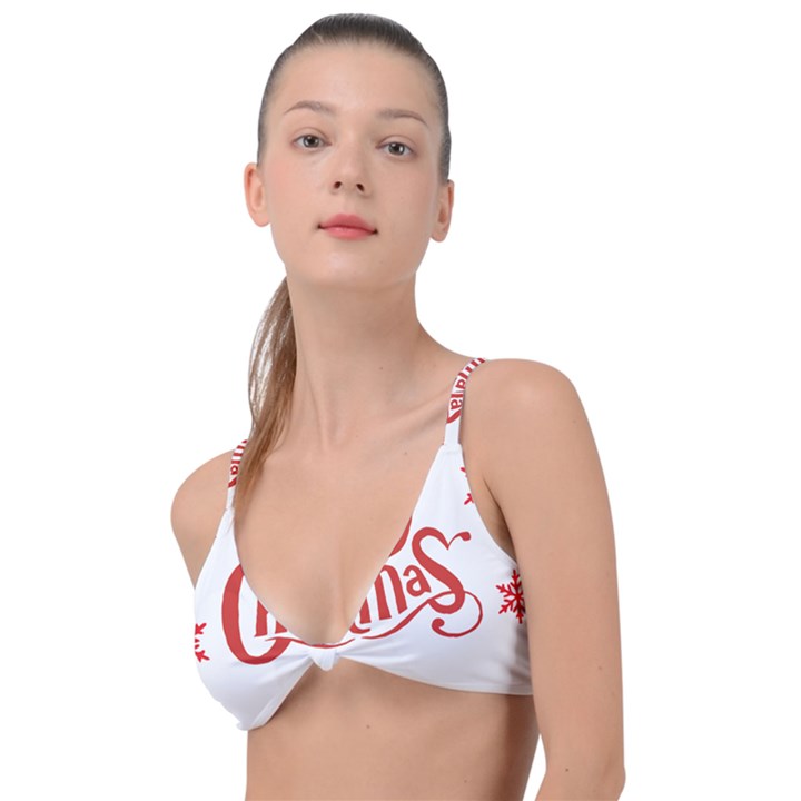 Merry Christmas Knot Up Bikini Top