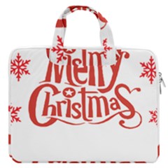 Merry Christmas Macbook Pro 13  Double Pocket Laptop Bag by designerey