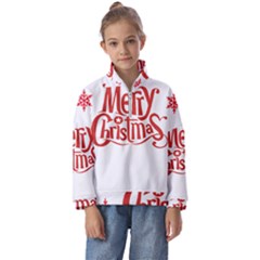 Merry Christmas Kids  Half Zip Hoodie by designerey