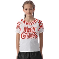 Merry Christmas Kids  Frill Chiffon Blouse by designerey