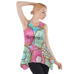 Donut Pattern Texture Colorful Sweet Side Drop Tank Tunic by Grandong